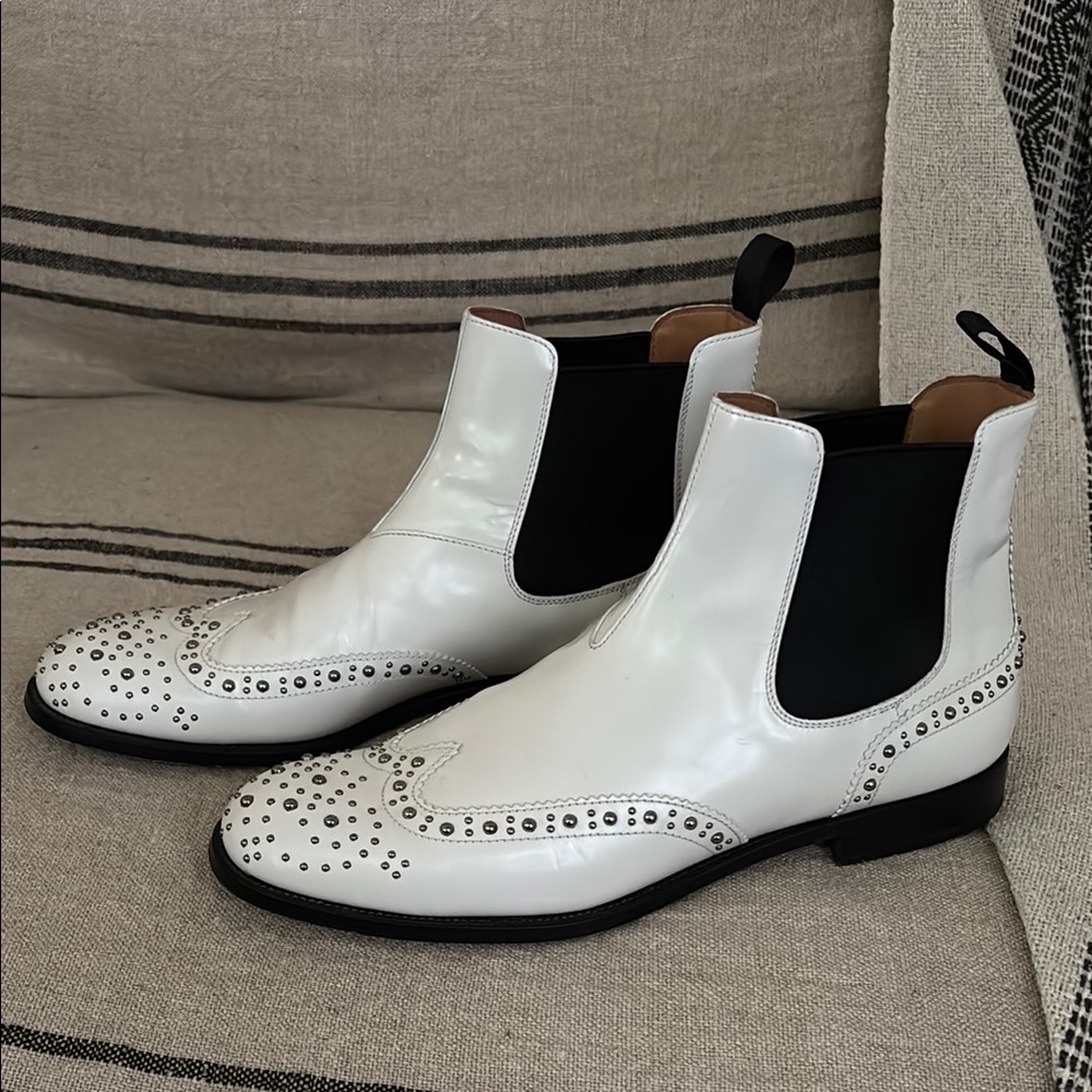 Church’s white studded Chelsea boots